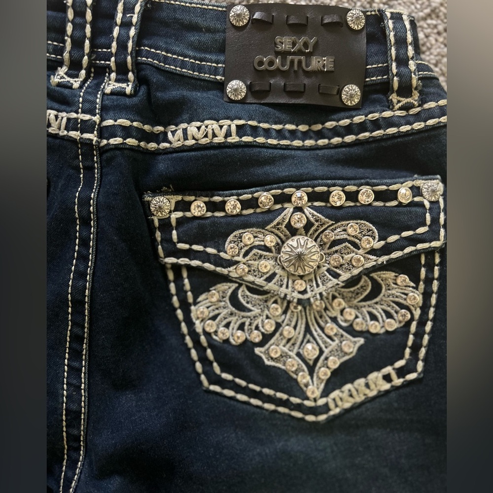 NWT Sexy Couture Premium Denim Wear Skinny Embellished Jeans - Picture 6 of 7